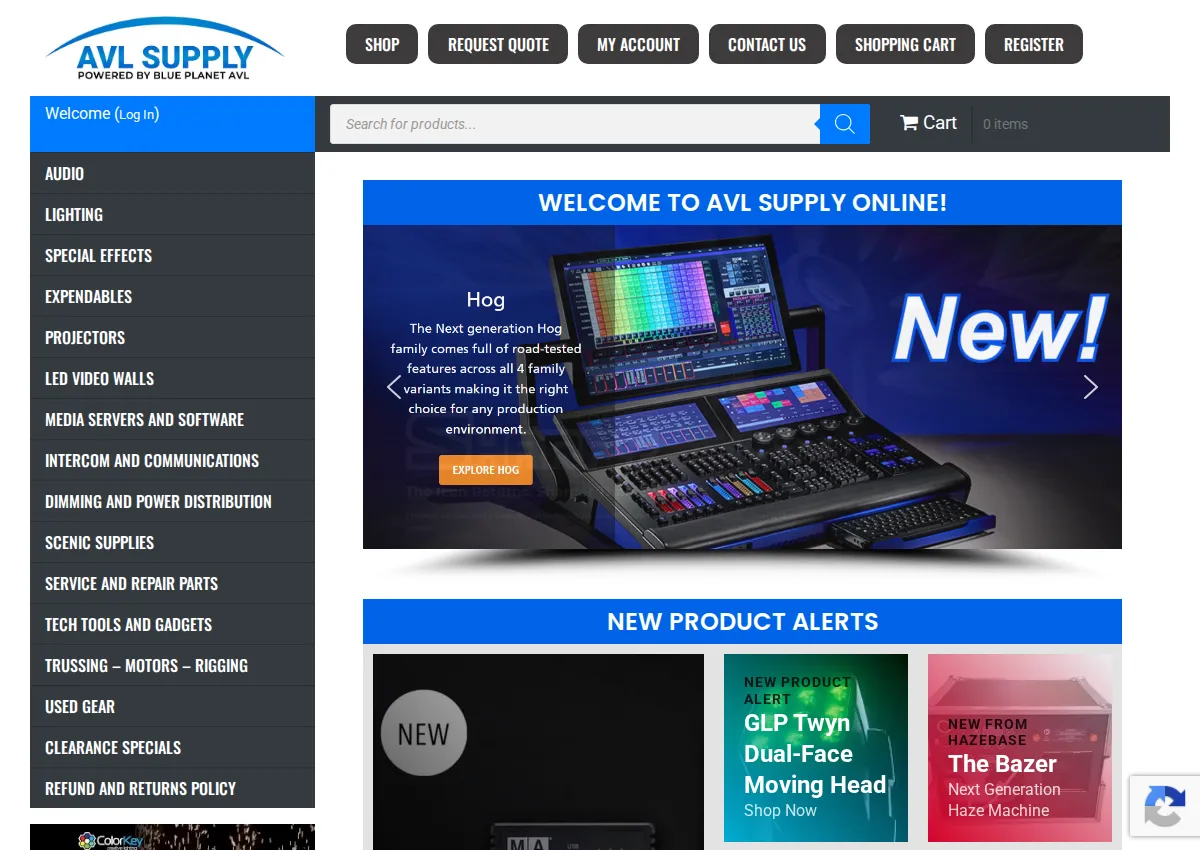 Store homepage