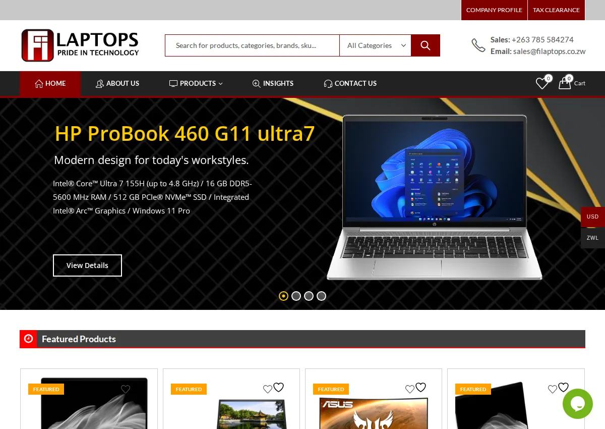 Store homepage