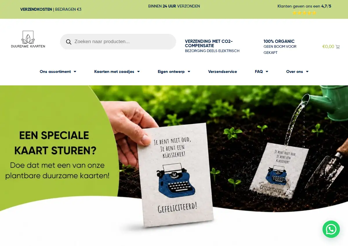 Store homepage