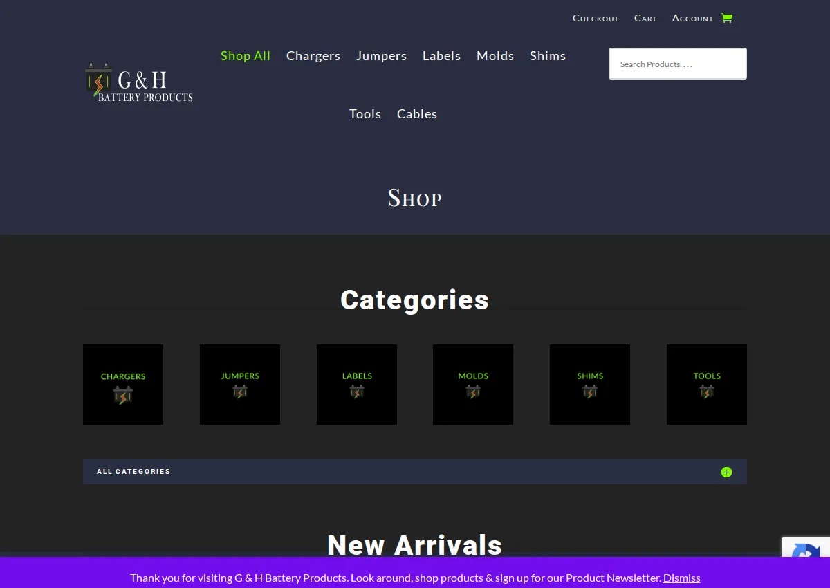Store homepage