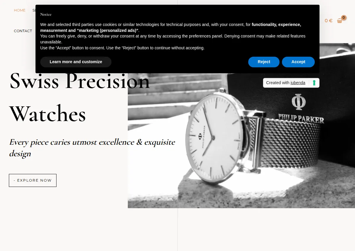 Store homepage