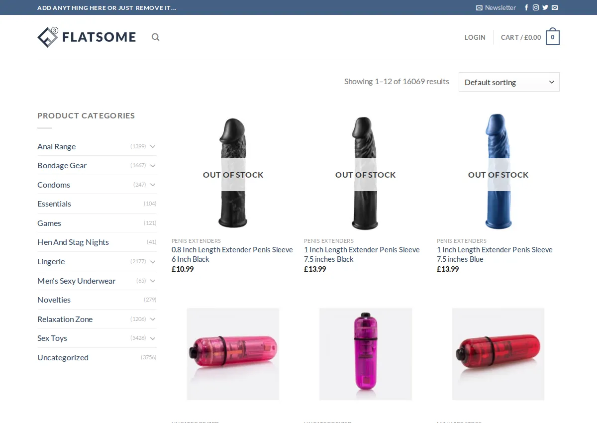 Store homepage