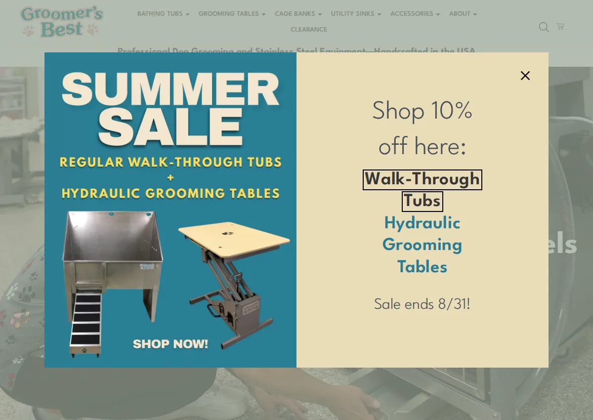 Store homepage