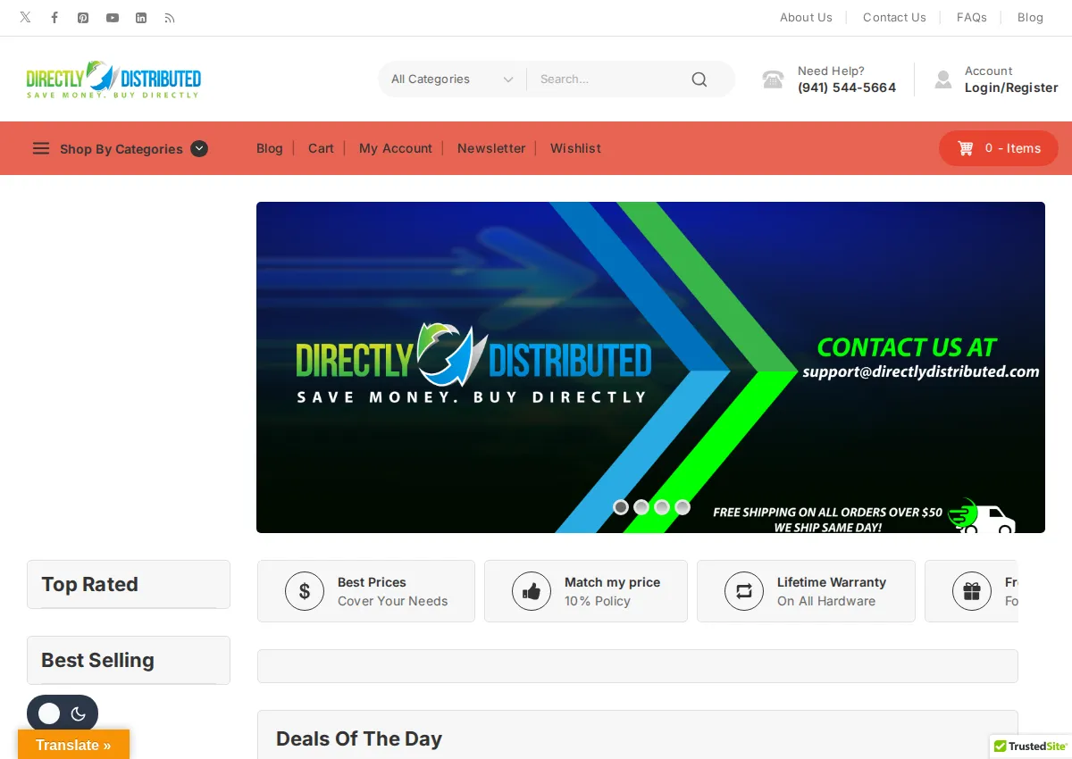 Store homepage