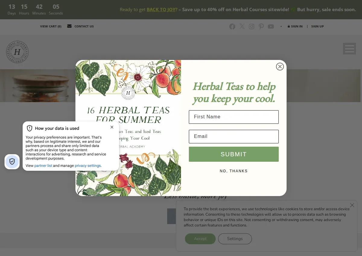 Store homepage