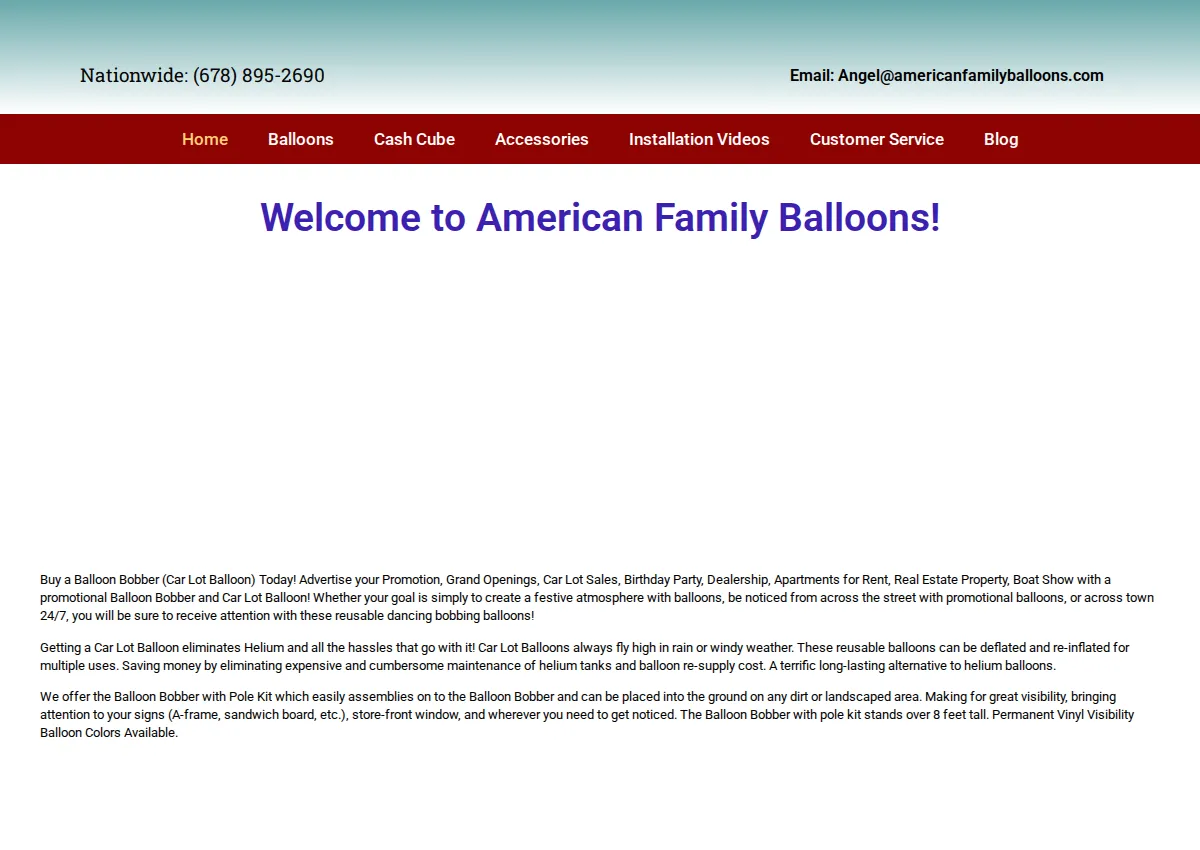 Store homepage