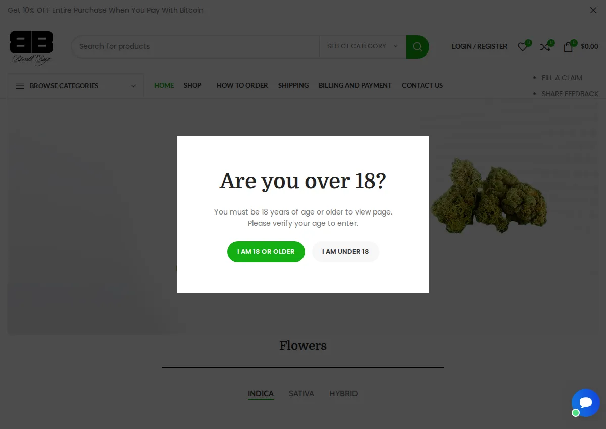 Store homepage