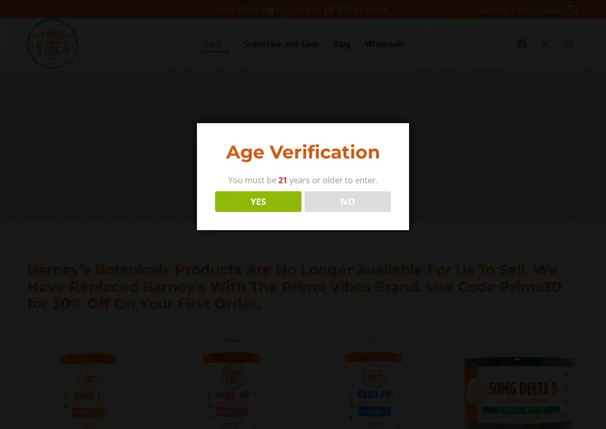 Store homepage
