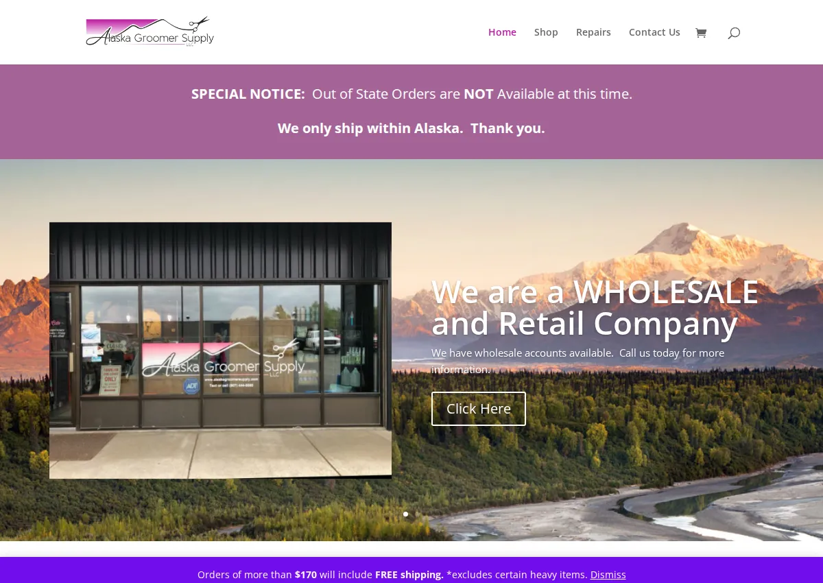 Store homepage