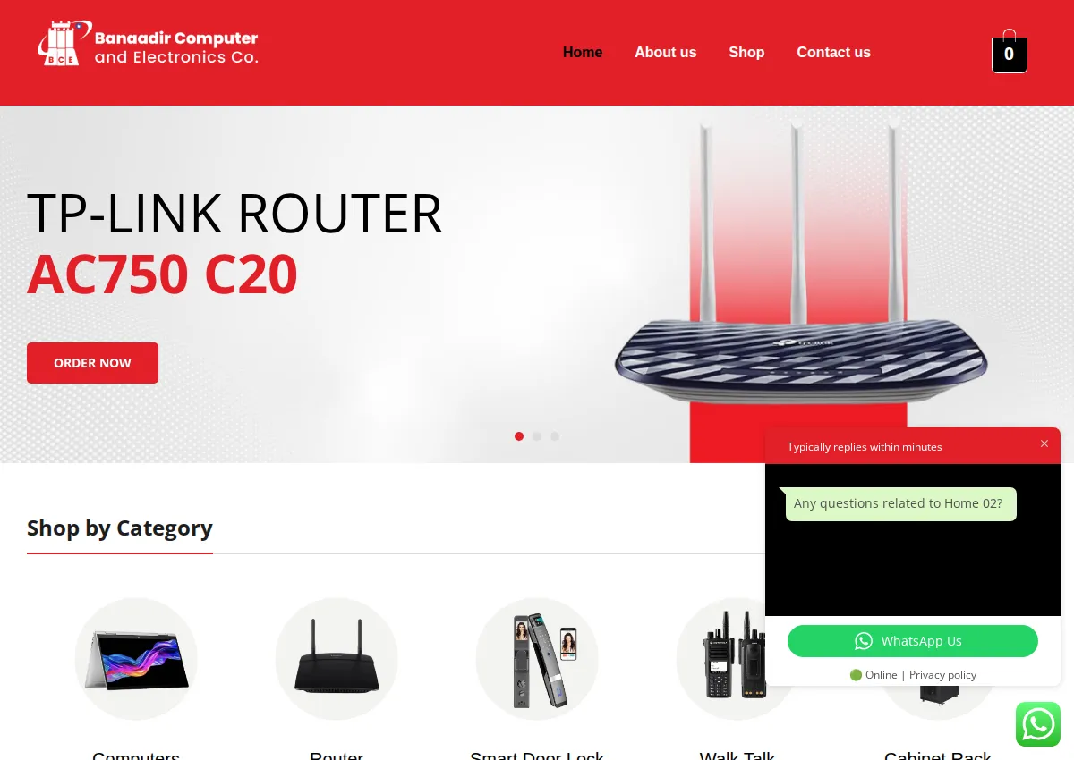 Store homepage