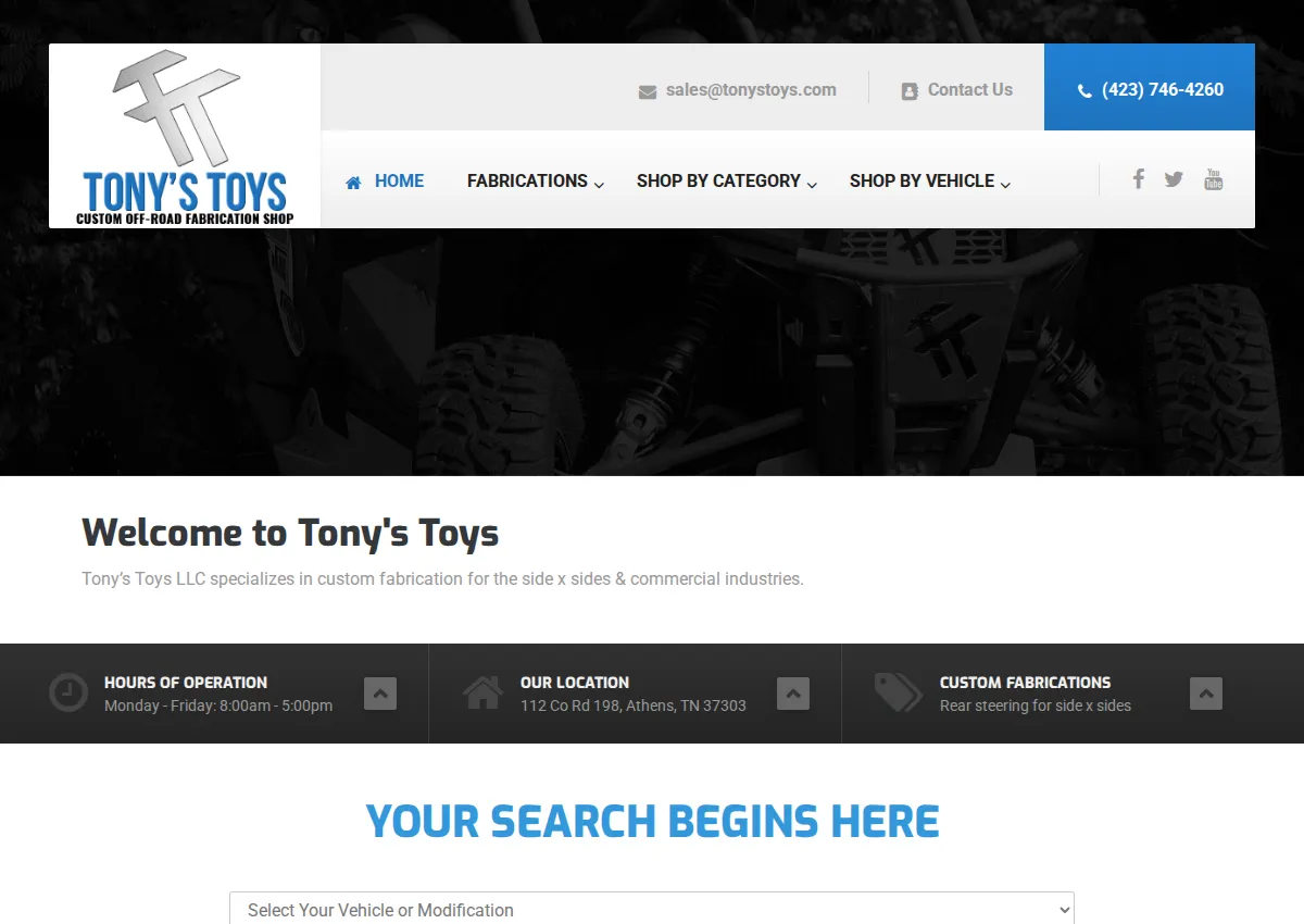 Store homepage