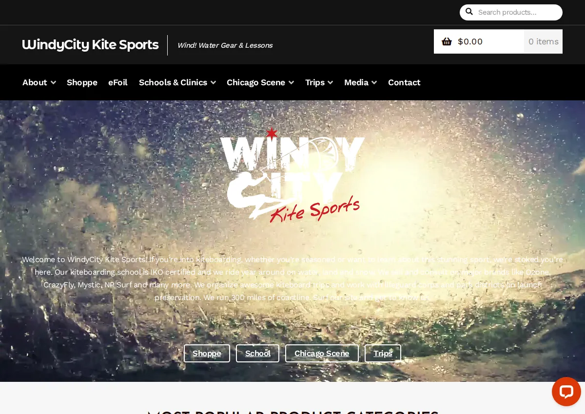 Store homepage
