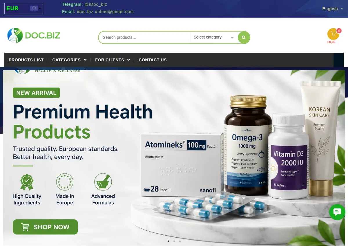 Store homepage
