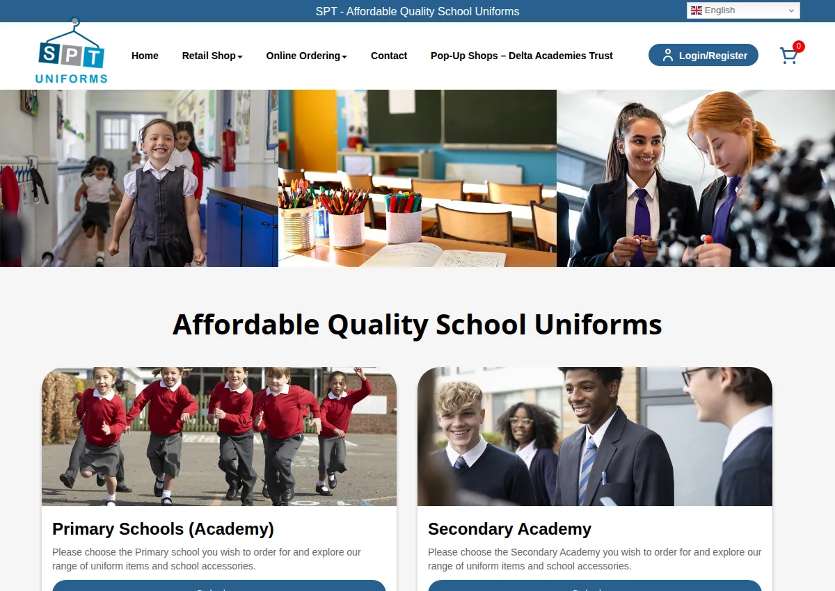 Store homepage