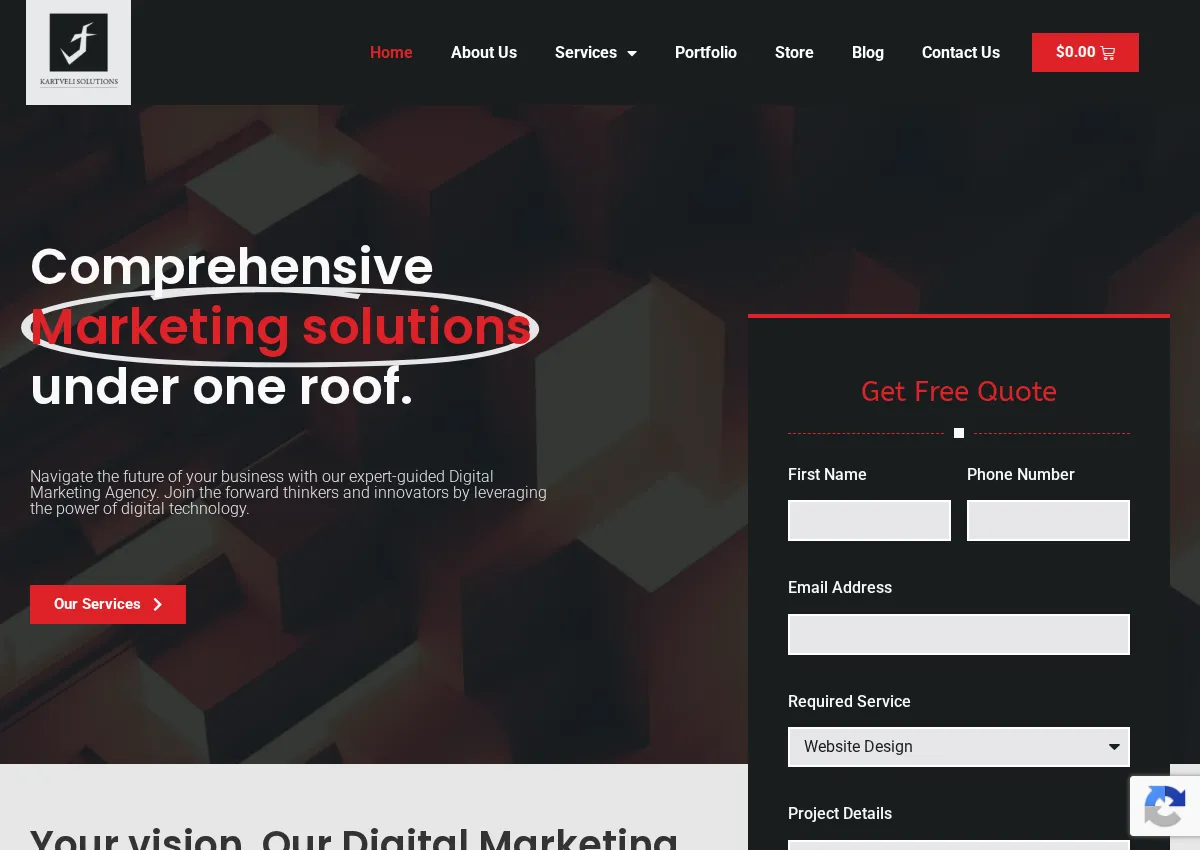 Store homepage