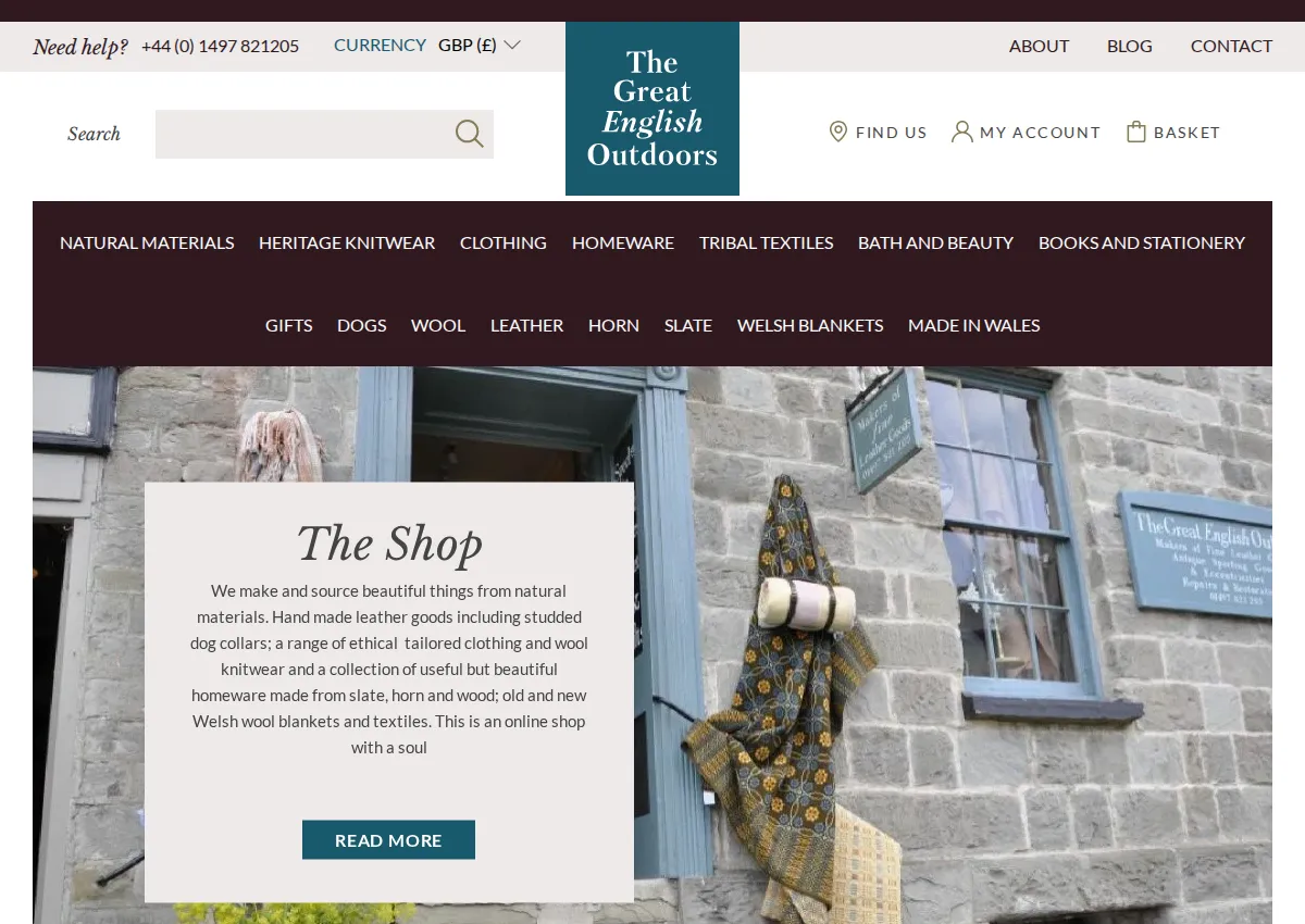 Store homepage