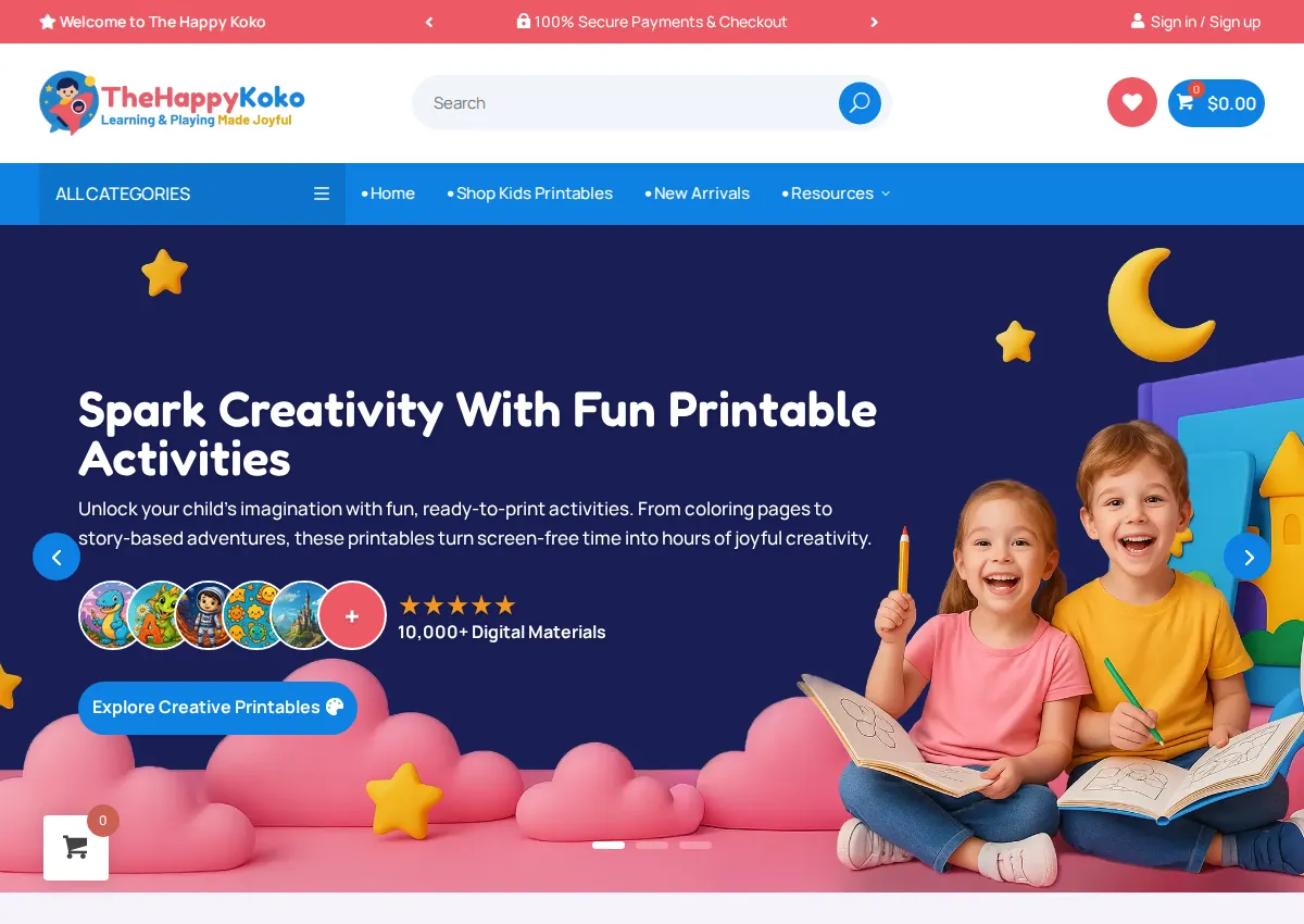 Store homepage