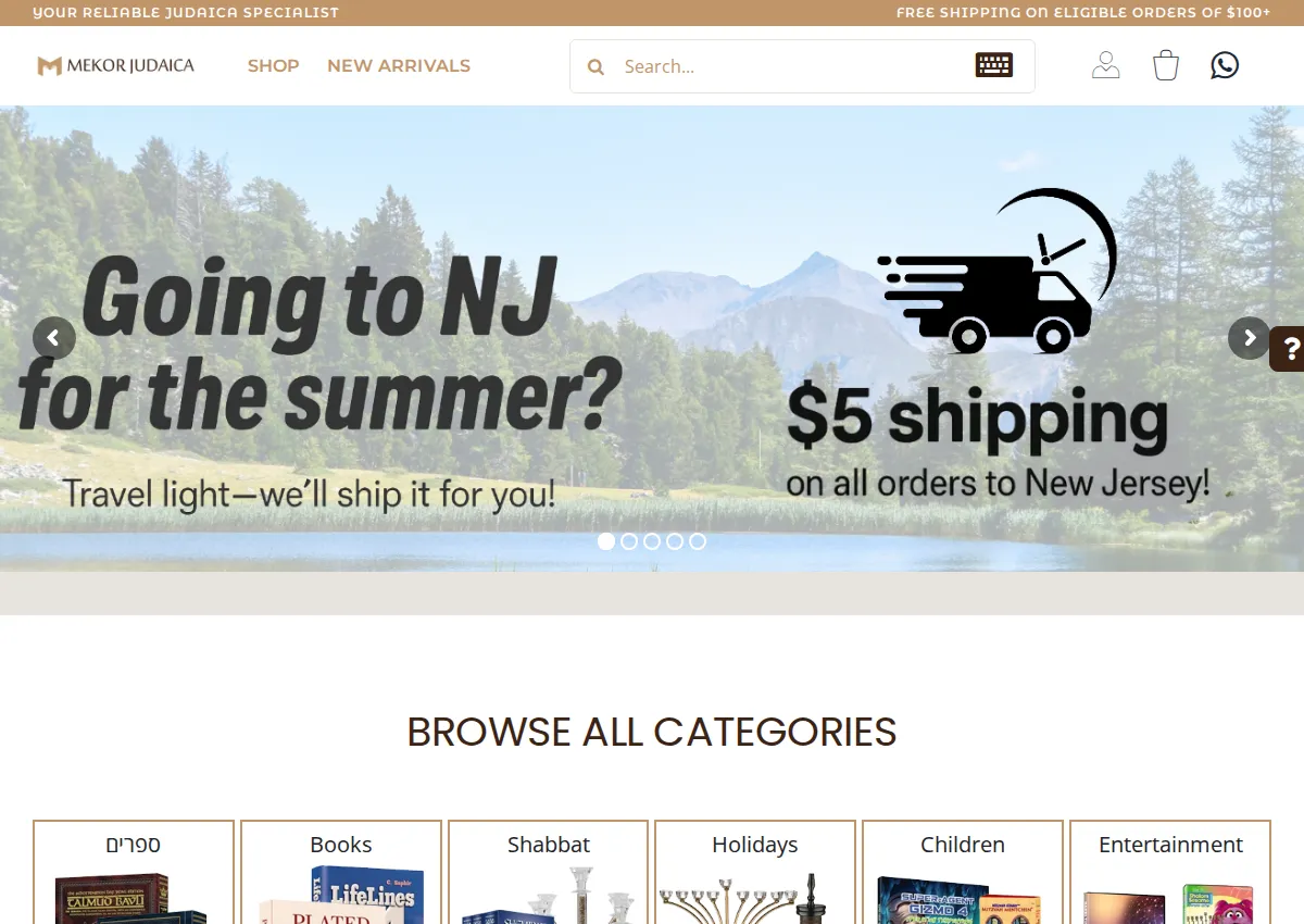 Store homepage