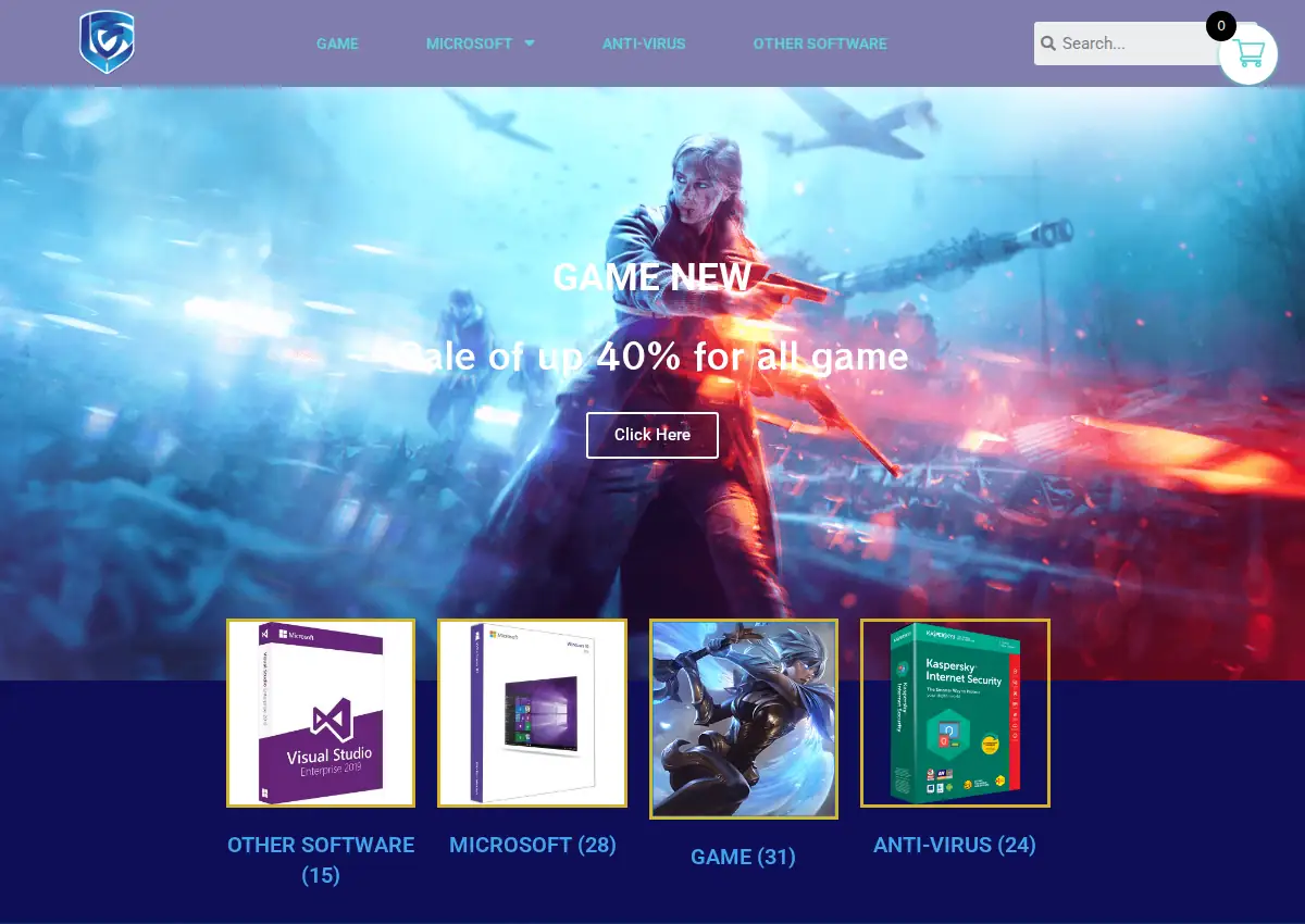 Store homepage
