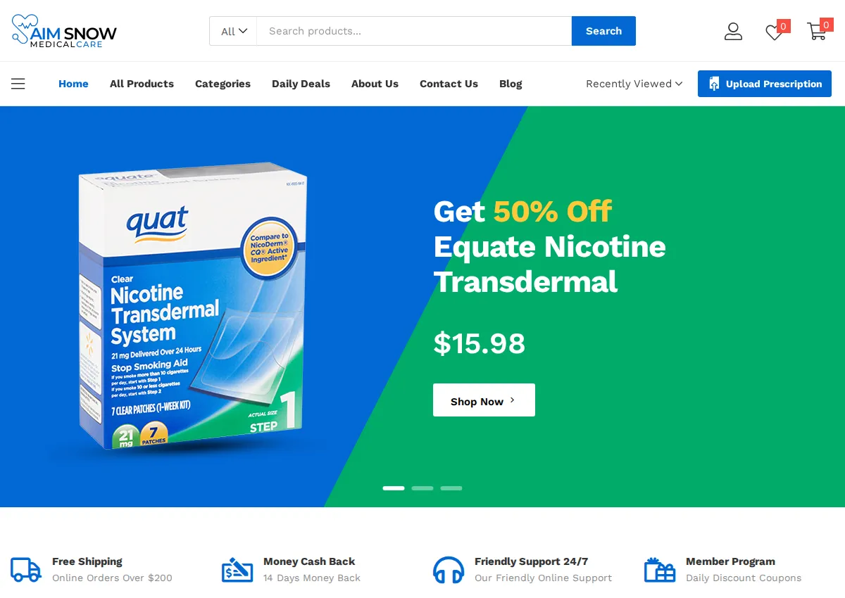 Store homepage