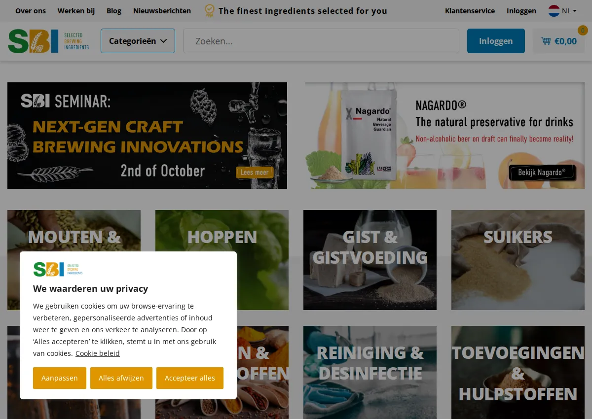 Store homepage
