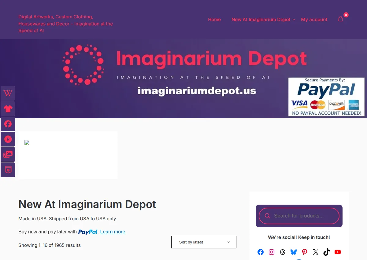 Store homepage