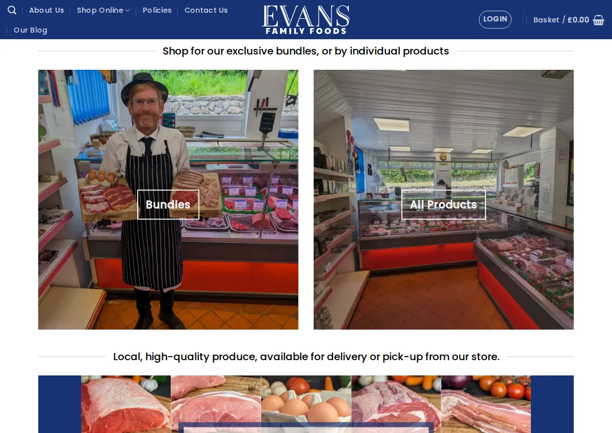 Store homepage