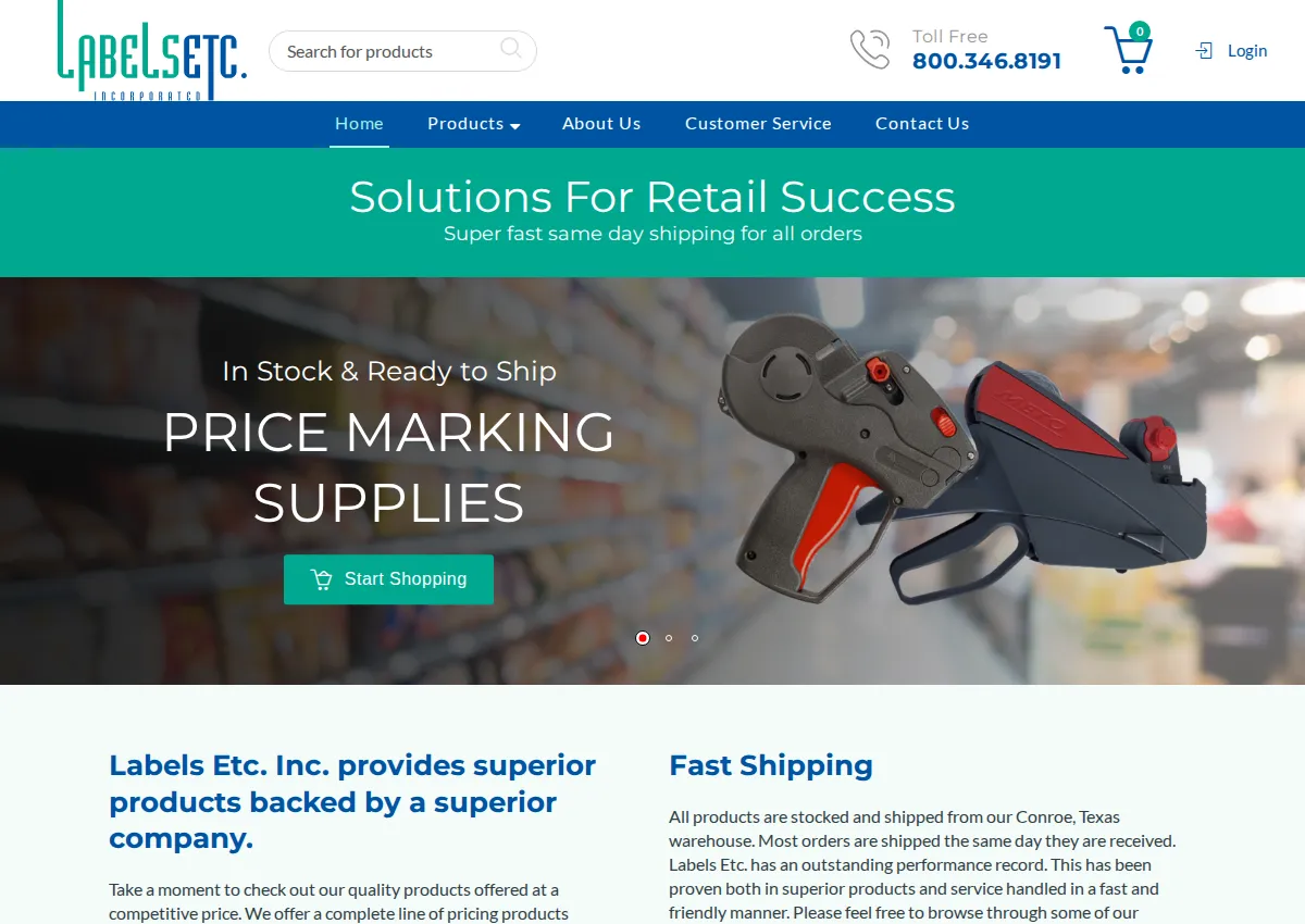 Store homepage