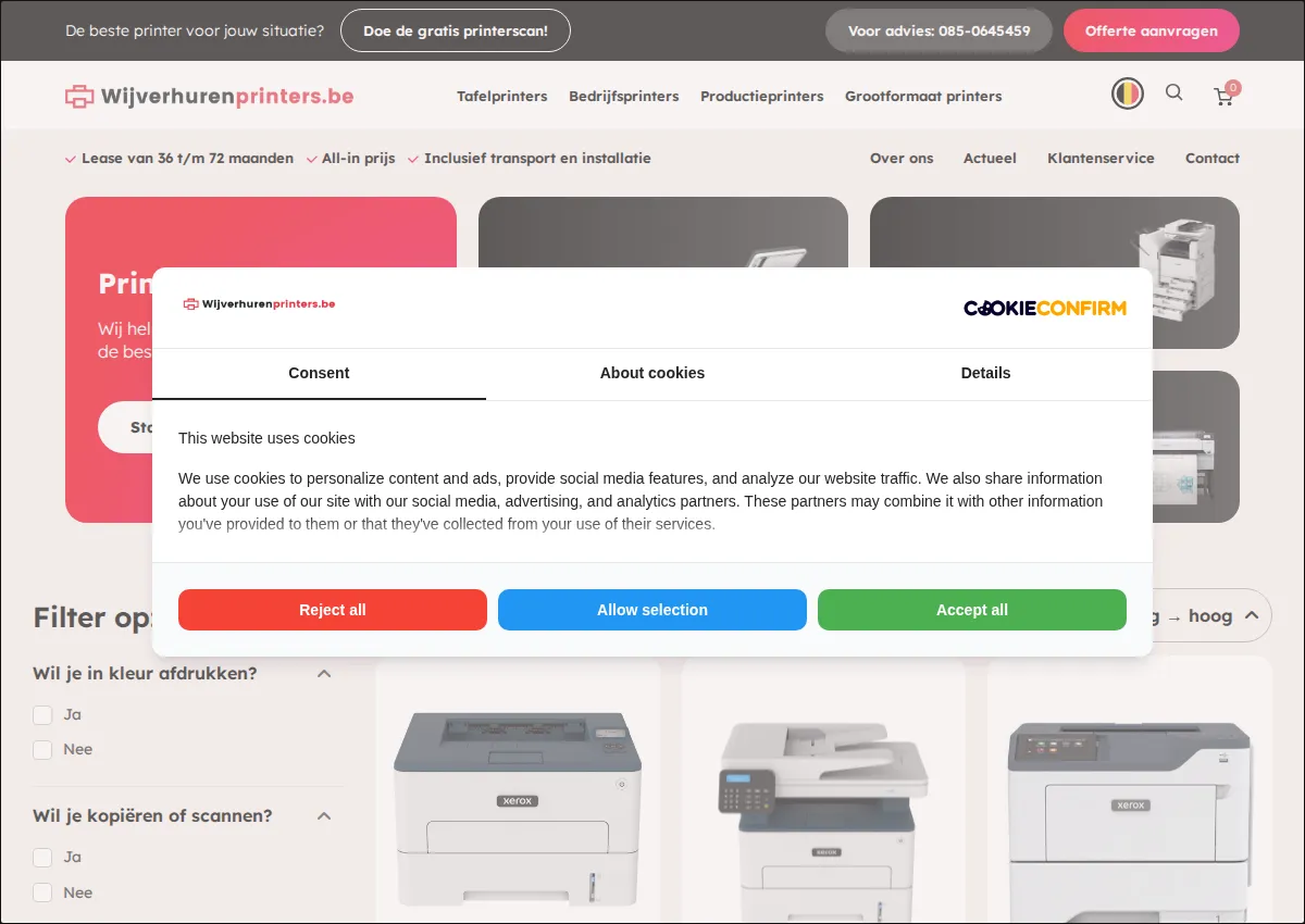 Store homepage