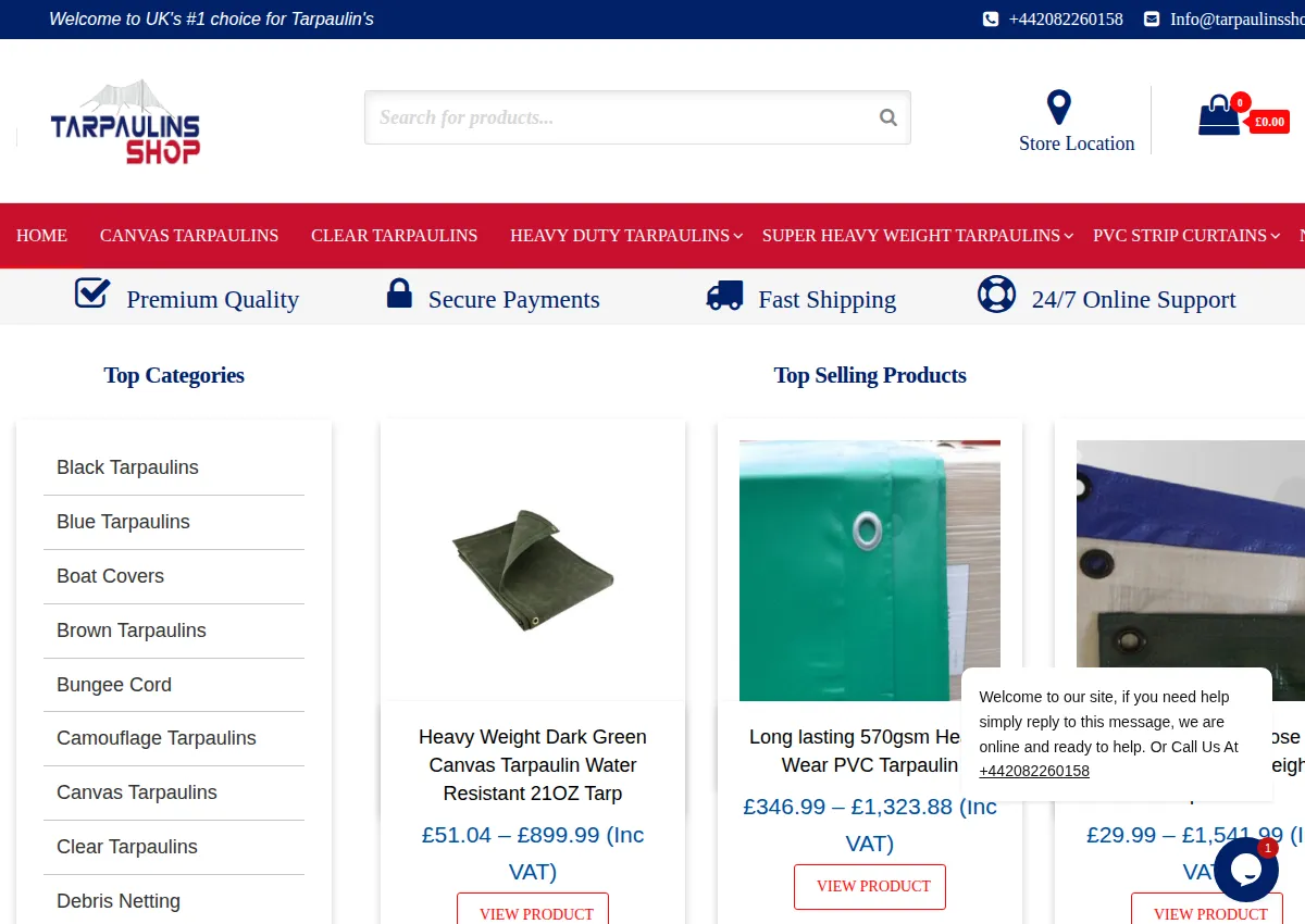 Store homepage