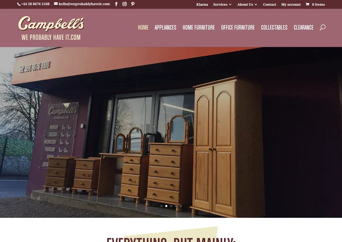 Store homepage