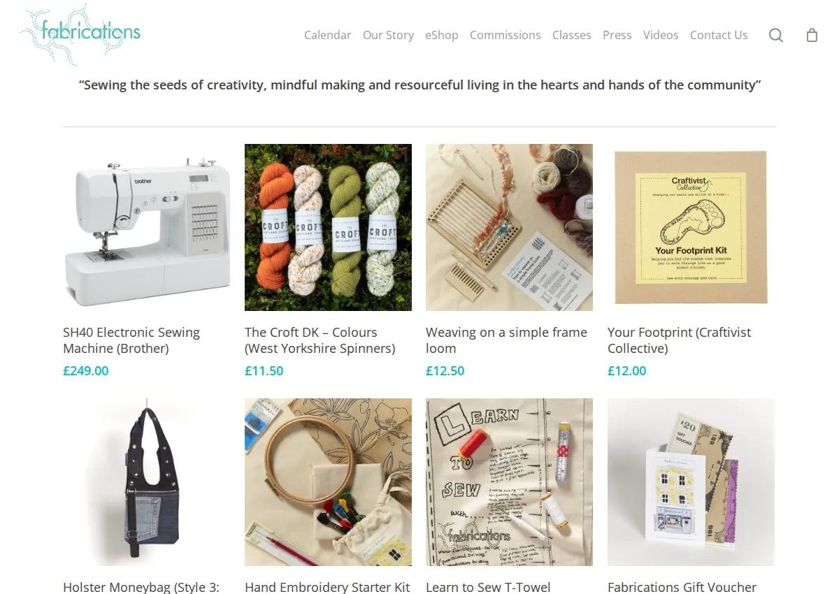 Store homepage