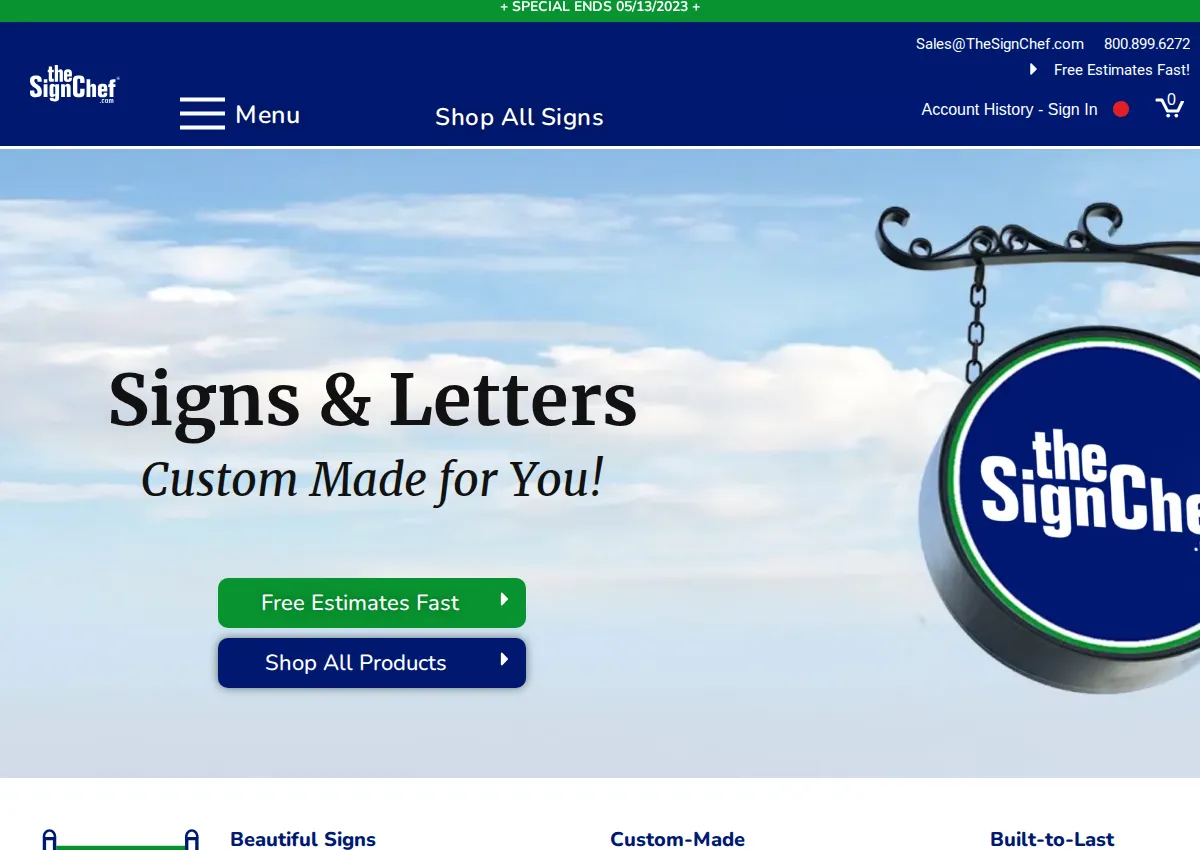Store homepage