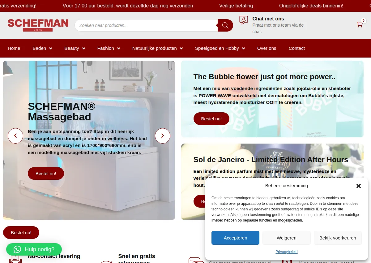 Store homepage