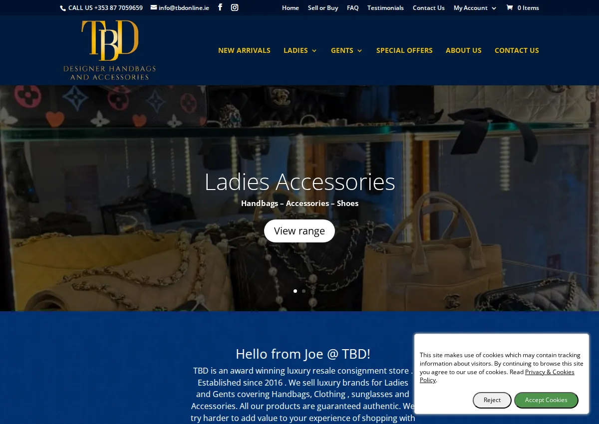 Store homepage