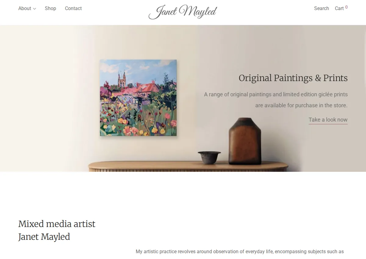 Store homepage