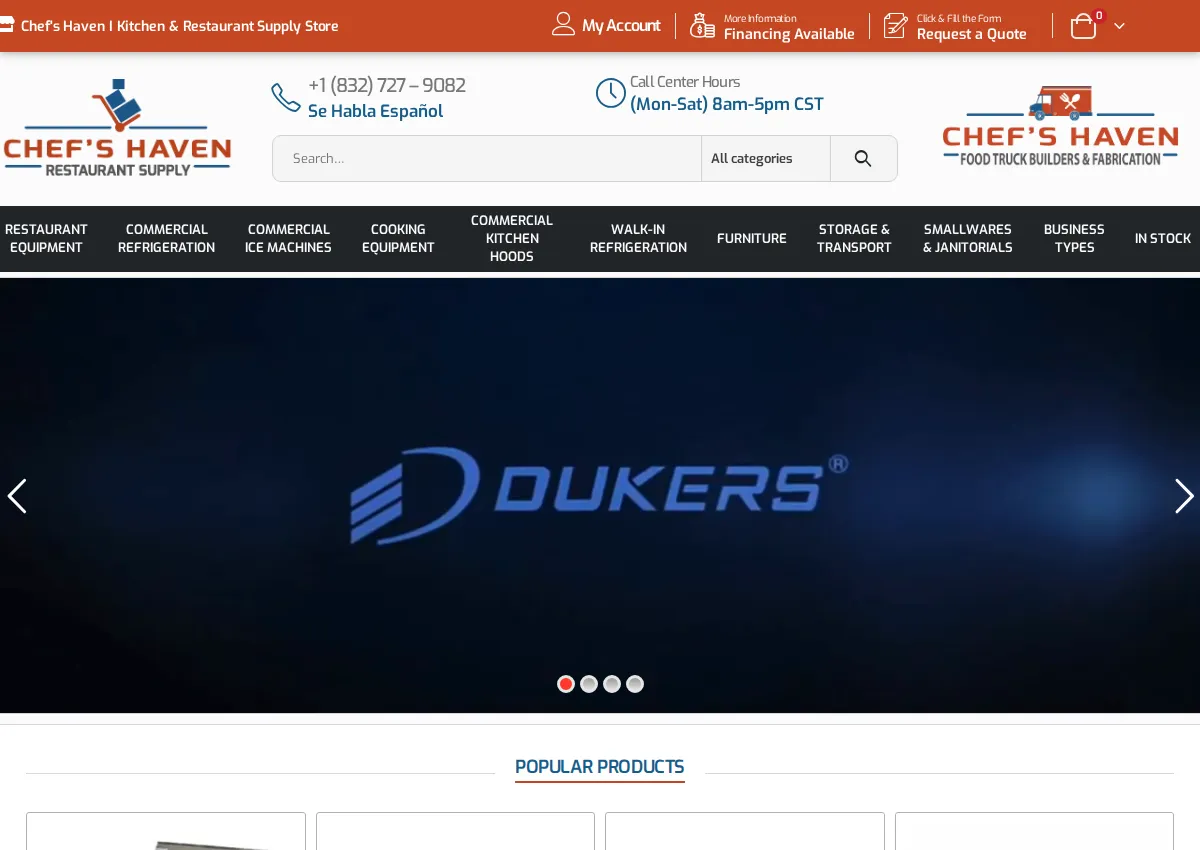 Store homepage