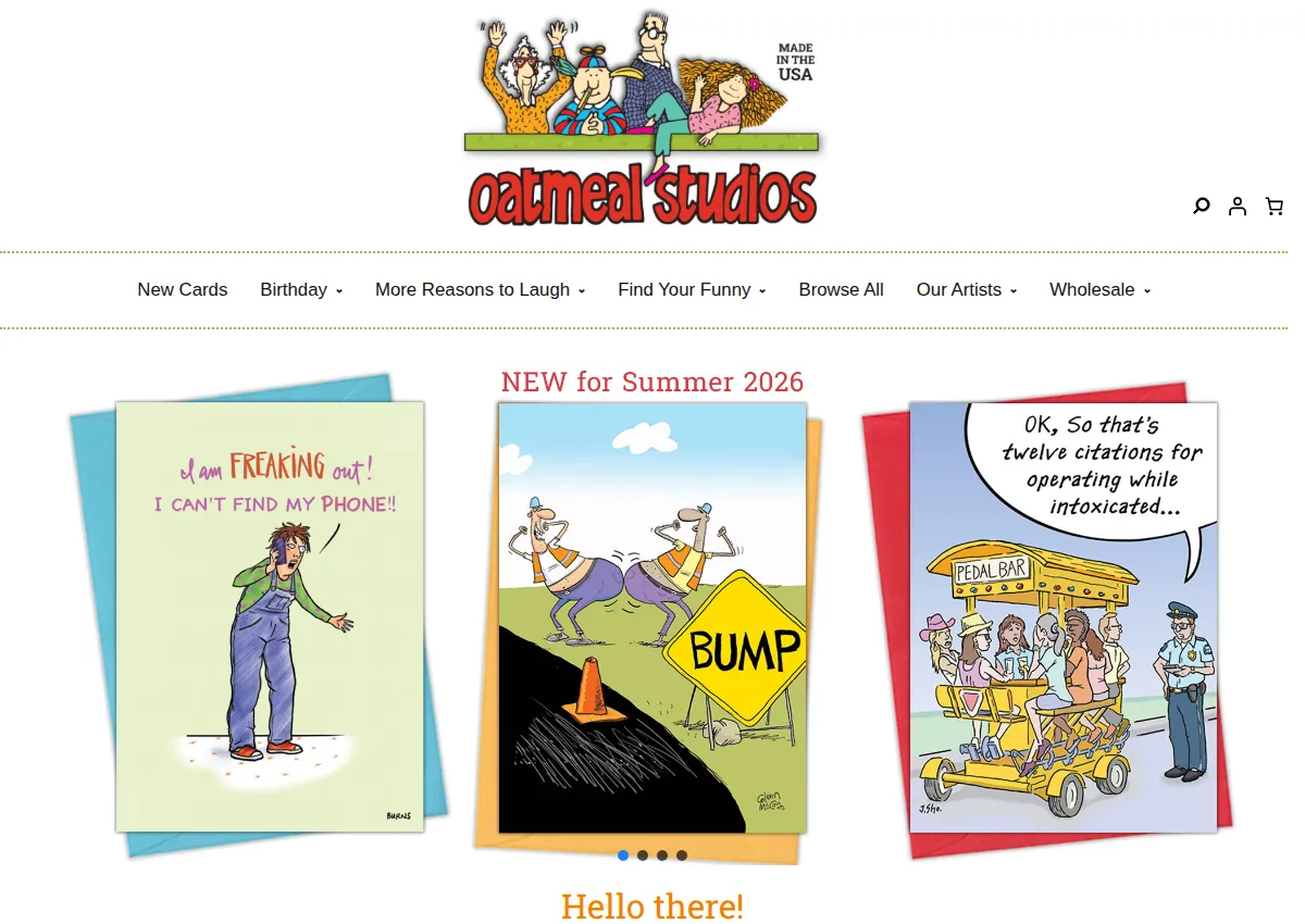 Store homepage
