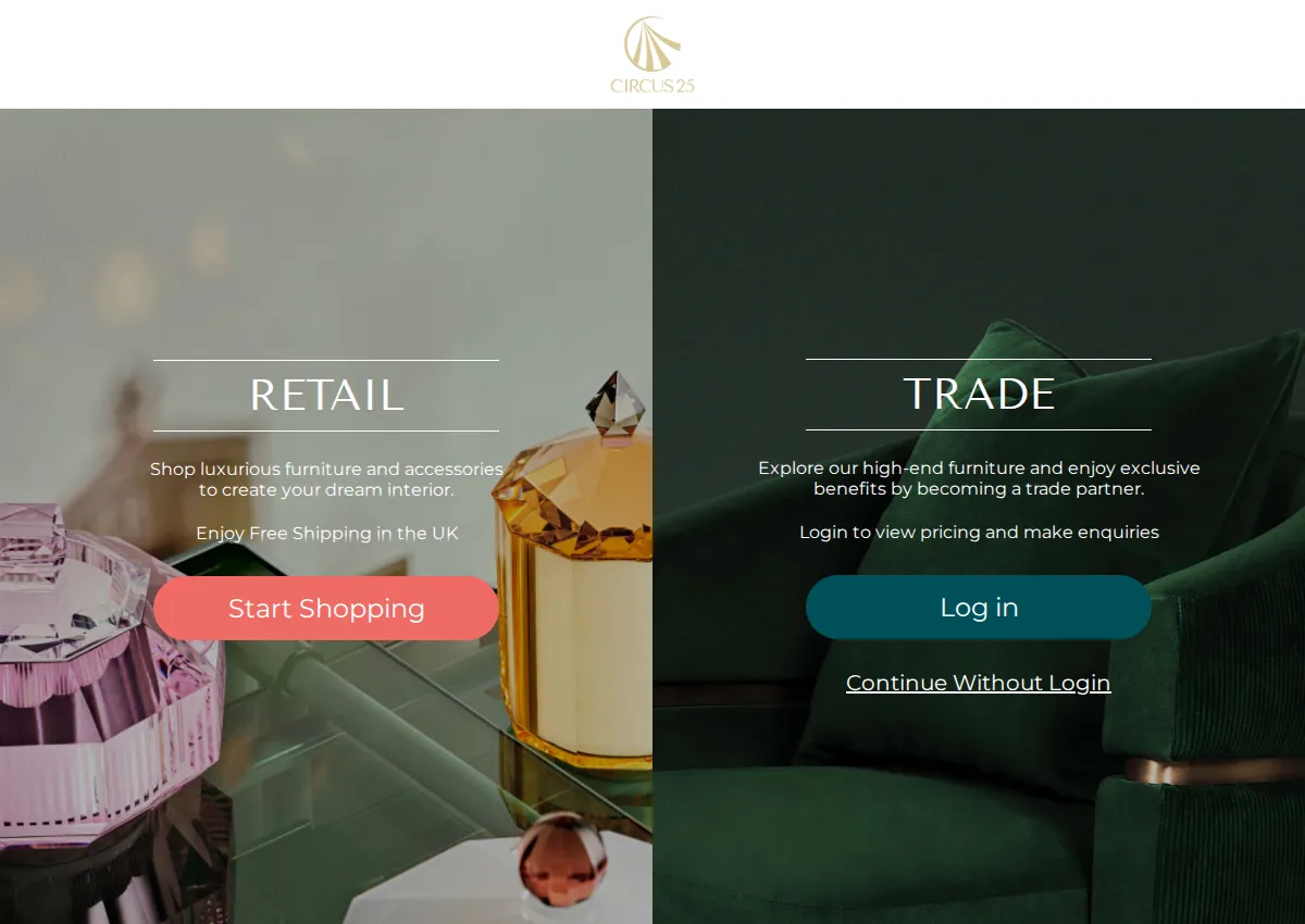 Store homepage