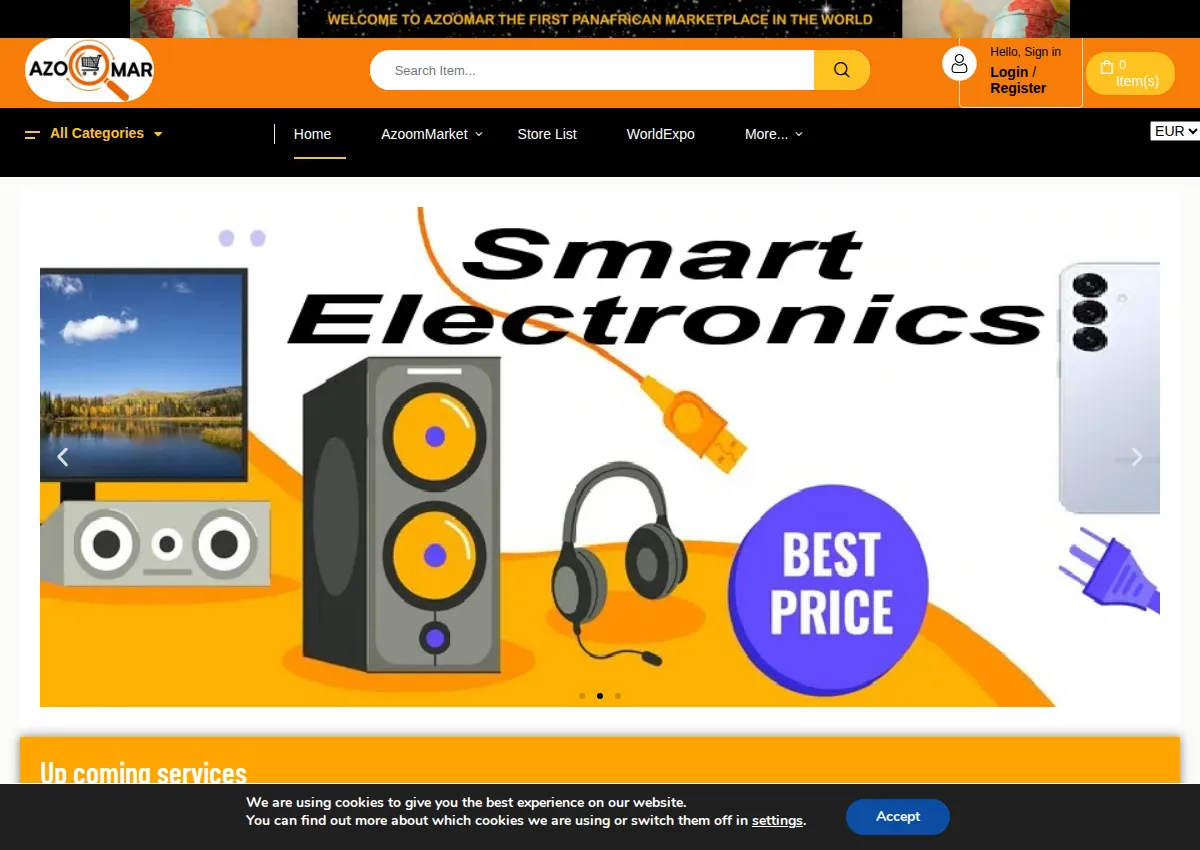 Store homepage