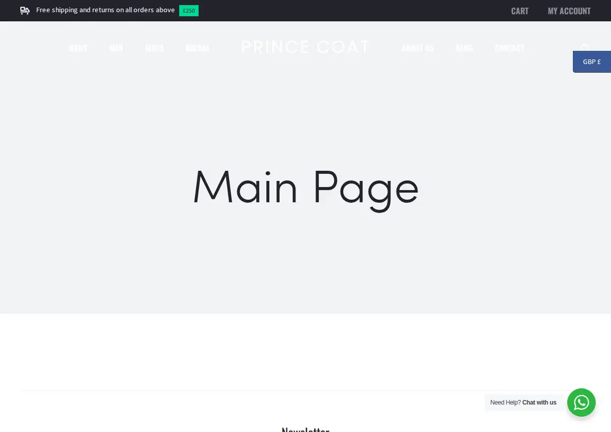 Store homepage