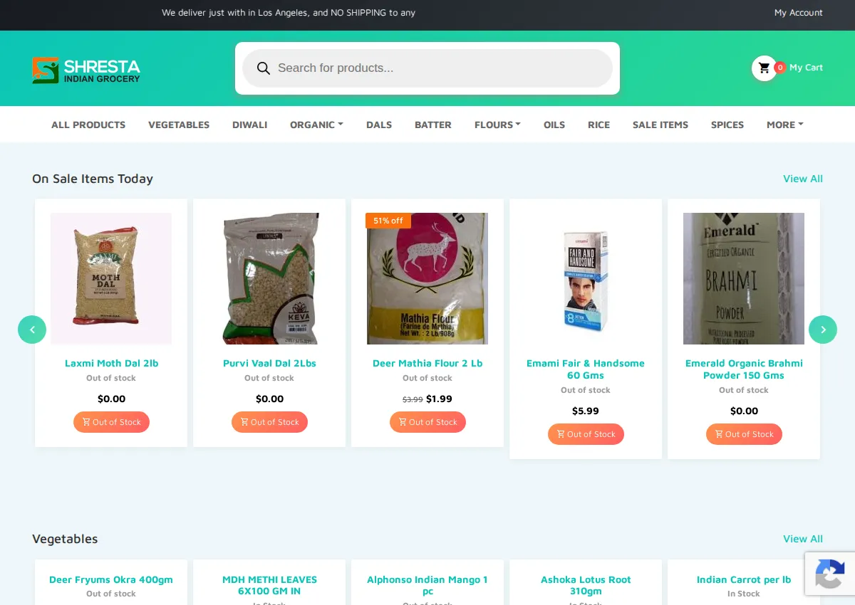 Store homepage