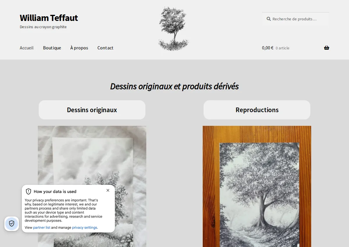 Store homepage