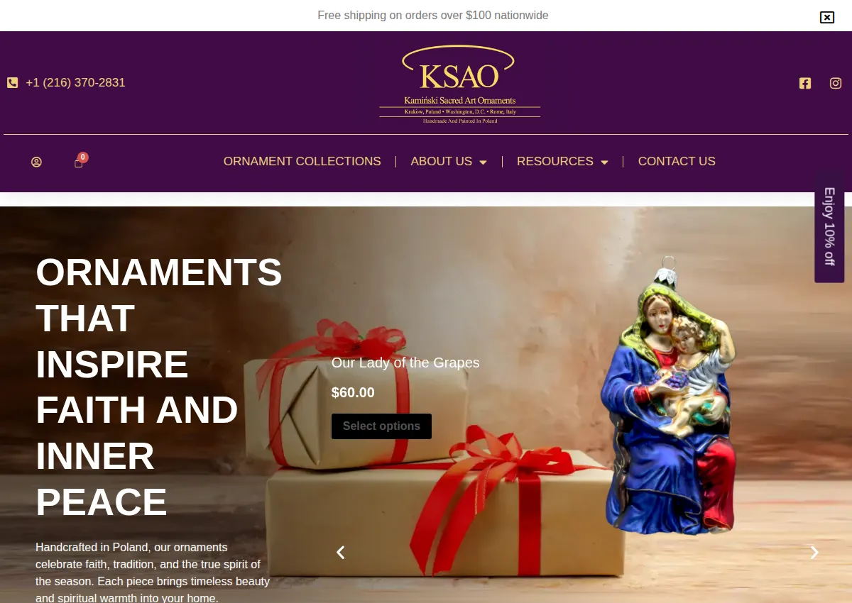 Store homepage