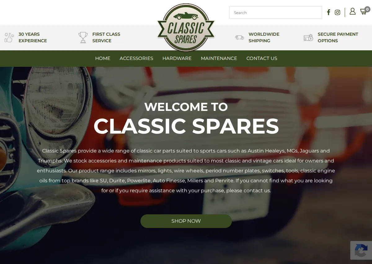 Store homepage