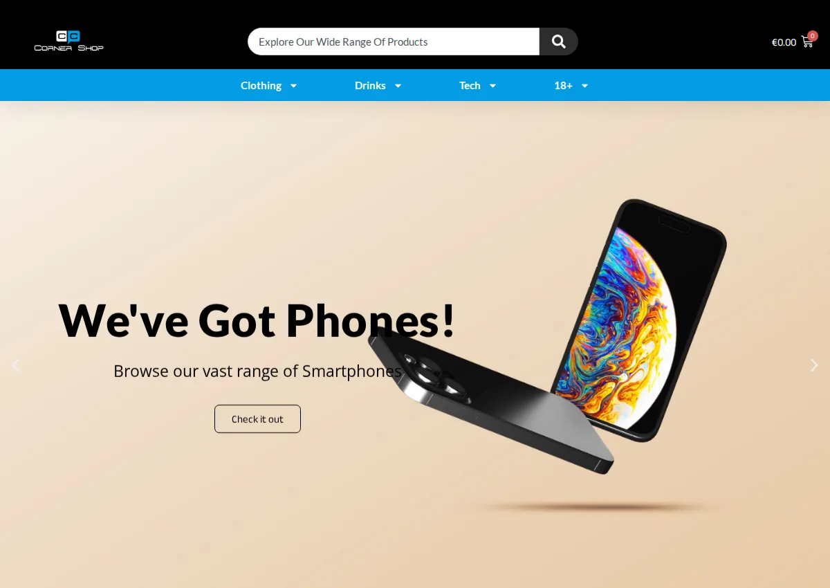 Store homepage