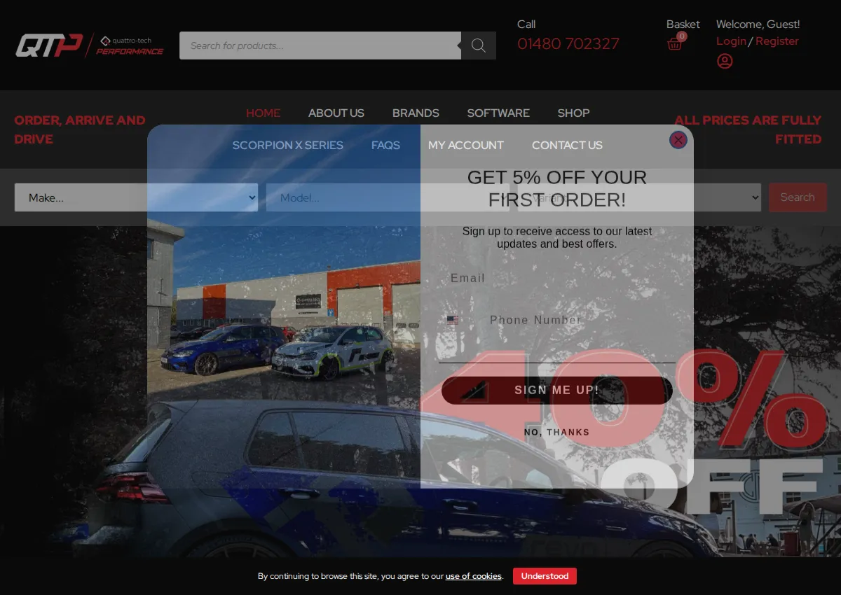 Store homepage