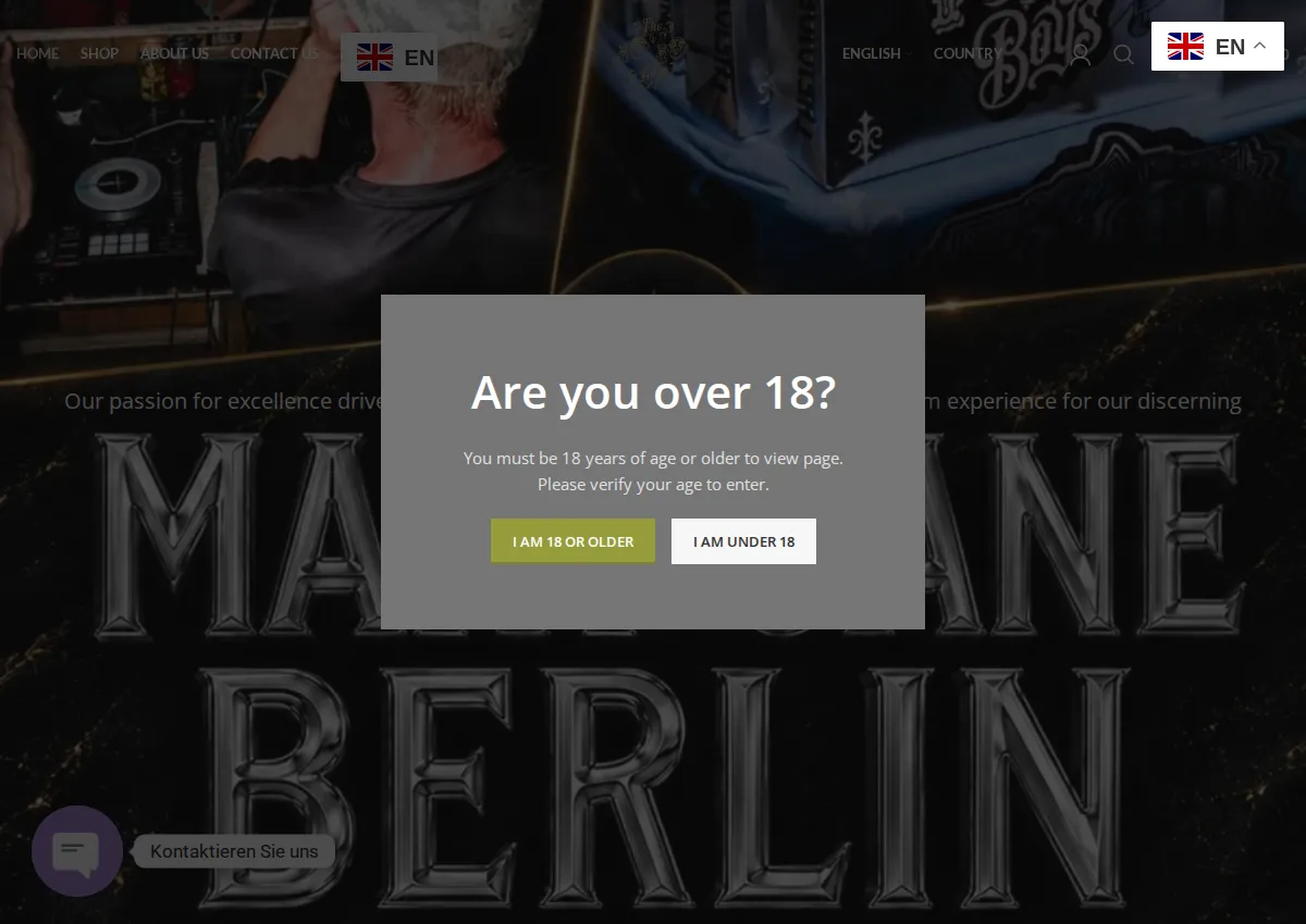 Store homepage