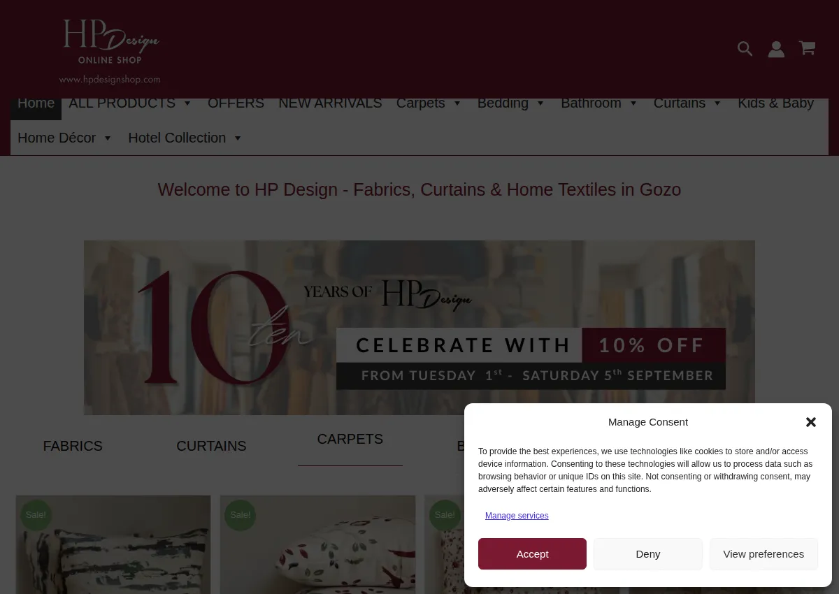 Store homepage