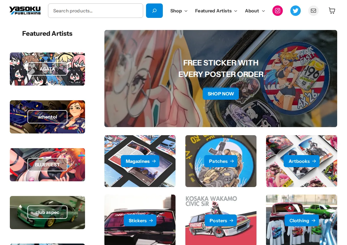 Store homepage